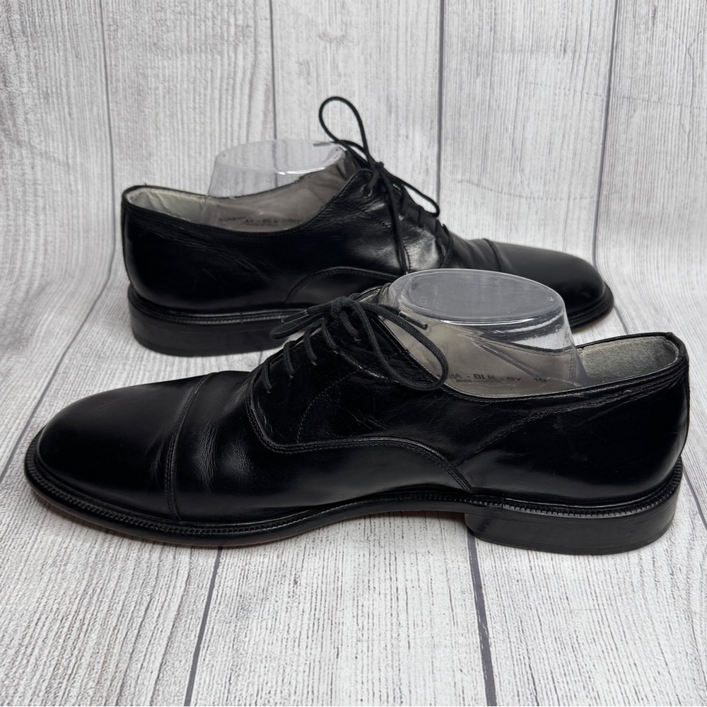 Sandro Moscoloni Men's Cap Toe Dress Shoes Size 10 Leather Black - Picture 3 of 6